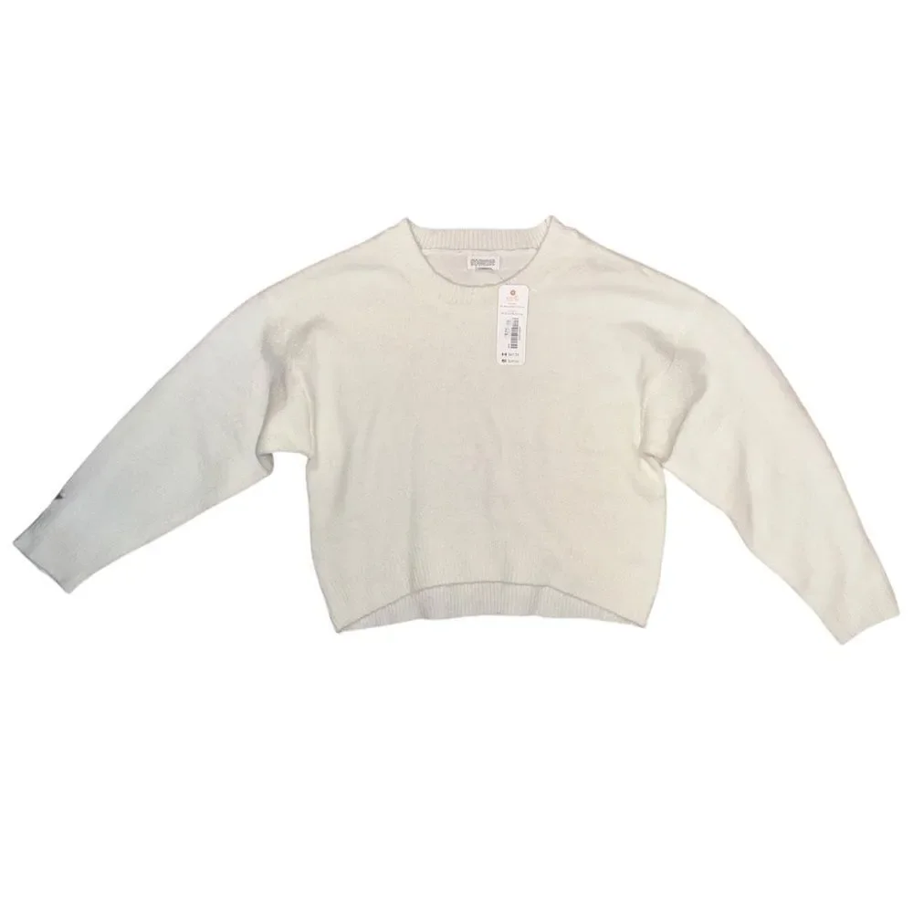 Gymboree Girls White Sweater Tight Knit Cropped Boxy Small NWT